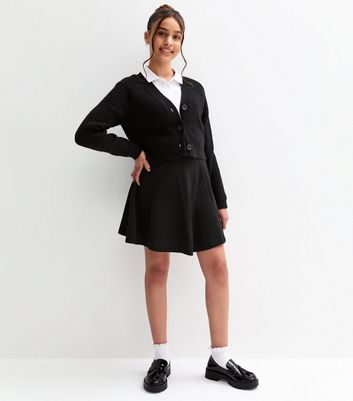 Girls Pack of 2 Black Jersey School Skater Skirts 3 Girls Pack of 2 Black Jersey School Skater Skirts
