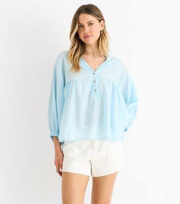 Gini London Blue Oversized Smock Top