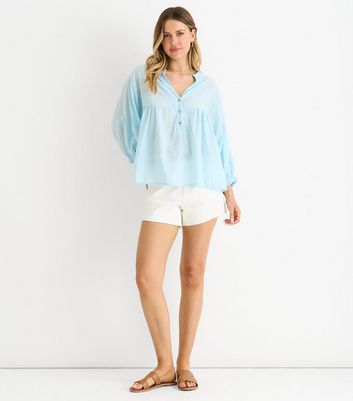 Gini London Blue Oversized Smock Top
