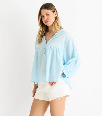 Gini London Blue Oversized Smock Top
