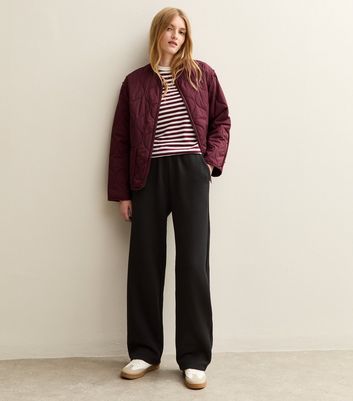 Black Tapered Wide Leg Joggers