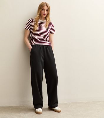 Black Tapered Wide Leg Joggers 3 Black Tapered Wide Leg Joggers