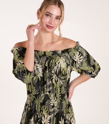 Blue Vanilla Green Bardot Maxi Dress 3 Blue Vanilla Green Bardot Maxi Dress