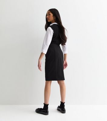 Girls Black Adjustable Waist Pencil School Skirt 4 Girls Black Adjustable Waist Pencil School Skirt