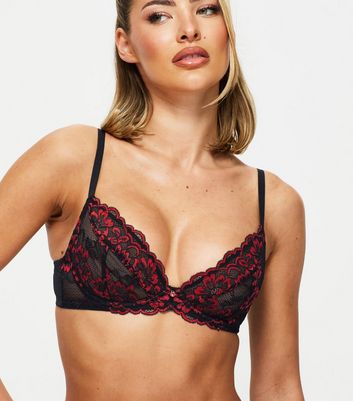 Ann Summers Black Lace Non-Padded Plunge Bra