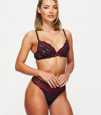 Ann Summers Black Lace Non-Padded Plunge Bra