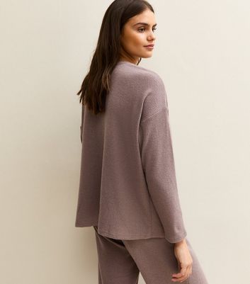 Mink Brushed Ribbed Top