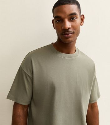 Khaki Relaxed Heavyweight Crew Neck T-Shirt