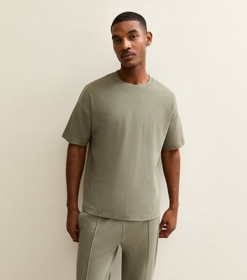 Khaki Relaxed Heavyweight Crew Neck T-Shirt