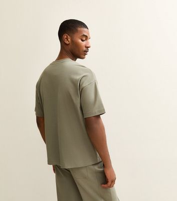 Khaki Relaxed Heavyweight Crew Neck T-Shirt 4 Khaki Relaxed Heavyweight Crew Neck T-Shirt