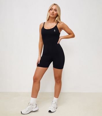 Gym King 365 Black Logo Print Unitard