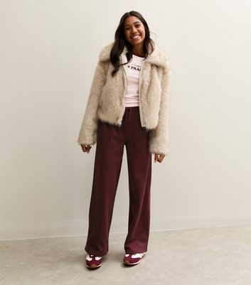 Girls Burgundy Seam Detail Wide Leg Joggers 5 Girls Burgundy Seam Detail Wide Leg Joggers