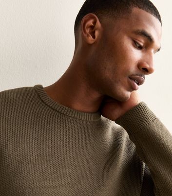 Dark Khaki Premium Heavyweight Cotton Crew Neck Jumper