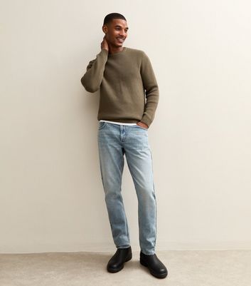 Dark Khaki Premium Heavyweight Cotton Crew Neck Jumper 3 Dark Khaki Premium Heavyweight Cotton Crew Neck Jumper