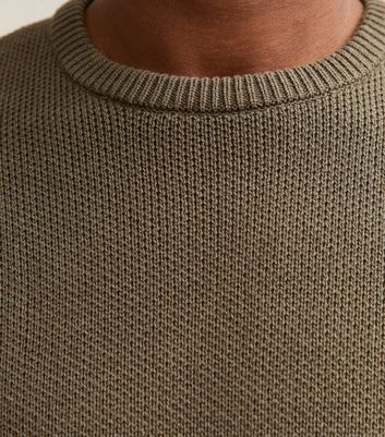 Dark Khaki Premium Heavyweight Cotton Crew Neck Jumper 4 Dark Khaki Premium Heavyweight Cotton Crew Neck Jumper