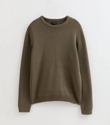 Dark Khaki Premium Heavyweight Cotton Crew Neck Jumper 5 Dark Khaki Premium Heavyweight Cotton Crew Neck Jumper