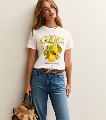 White Limone Print T-Shirt