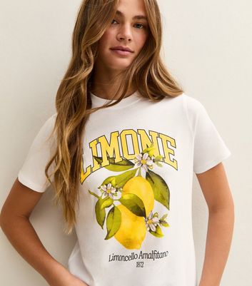 White Limone Print T-Shirt