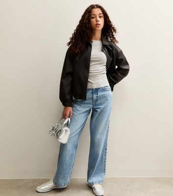 Girls Mid Grey Long Sleeve Ruched Side Slit Top 3 Girls Mid Grey Long Sleeve Ruched Side Slit Top