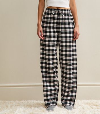 Black Check Print Pyjama Bottoms