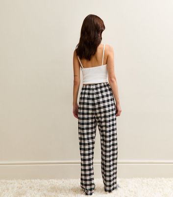 Black Check Print Pyjama Bottoms