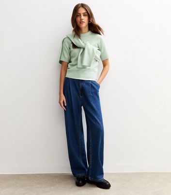 Mint Green Short Sleeve Midweight Knit T-Shirt