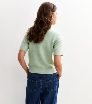 Mint Green Short Sleeve Midweight Knit T-Shirt 4 Mint Green Short Sleeve Midweight Knit T-Shirt