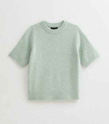 Mint Green Short Sleeve Midweight Knit T-Shirt 5 Mint Green Short Sleeve Midweight Knit T-Shirt