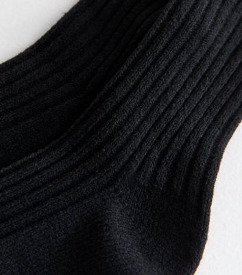 Black Ribbed Lounge Socks