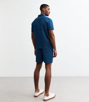 Blue Regular Drawstring Waist Denim Shorts 4 Blue Regular Drawstring Waist Denim Shorts