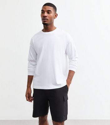 Black Regular Cargo Pocket Jersey Shorts