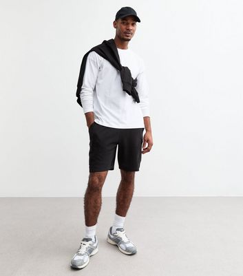 Black Regular Cargo Pocket Jersey Shorts