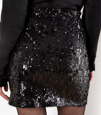 Apricot Black Sequin Mini Skirt 3 Apricot Black Sequin Mini Skirt