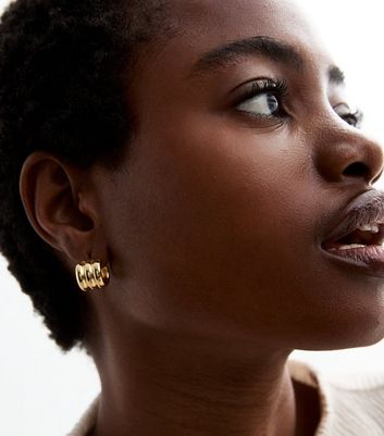 18ct Gold Plated Mini Triple Tube Earrings