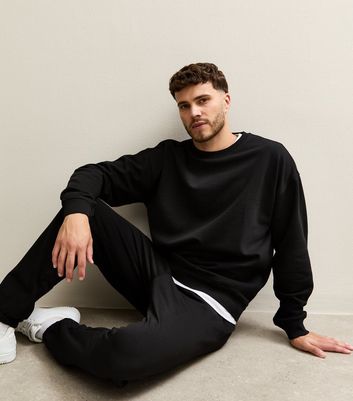 Black Oversized Crew Neck Sweatshirt