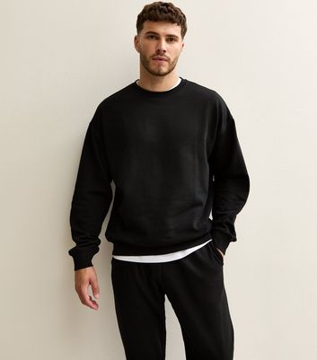 Black Oversized Crew Neck Sweatshirt 3 Black Oversized Crew Neck Sweatshirt