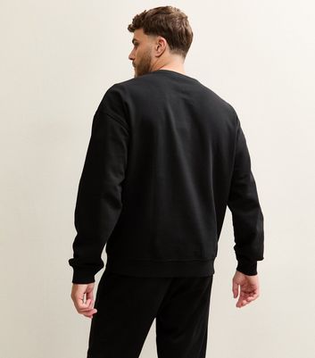 Black Oversized Crew Neck Sweatshirt 4 Black Oversized Crew Neck Sweatshirt