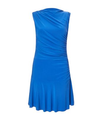 QUIZ Blue Ruched Mini Dress