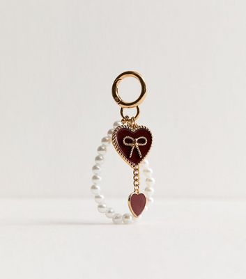Dark Burgundy Enamel Heart Bag Charm 3 Dark Burgundy Enamel Heart Bag Charm