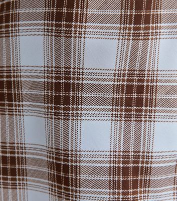 Light Blue Checked Short Sleeve Midi Dress