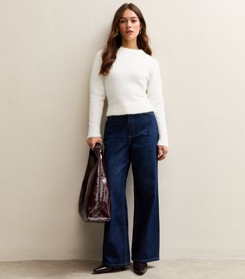 Petite Off White Fluffy Short Jumper