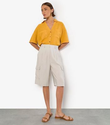Apricot Stone Cargo Bermuda Shorts