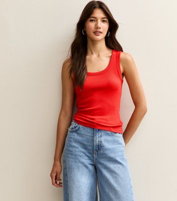 Red Scoop Neck Vest