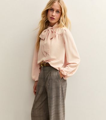 Pink Pussybow Neck Blouse