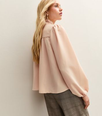 Pink Pussybow Neck Blouse