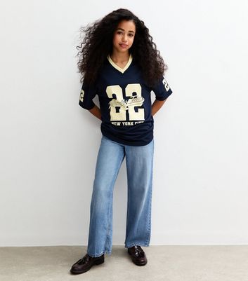 Girls Blue Mid Wash Skater Jeans