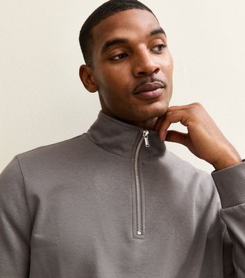 Grey Regular Quarter Zip Sweatshirt