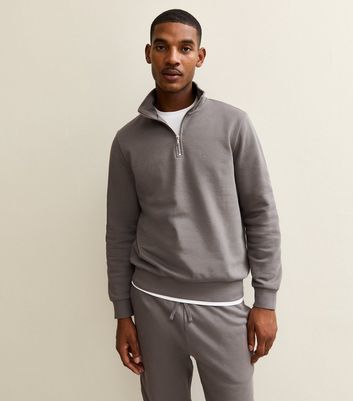 Grey Regular Quarter Zip Sweatshirt