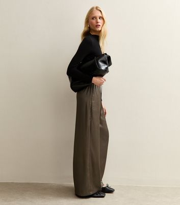 Silver Shimmer Textured Wide Leg Trousers