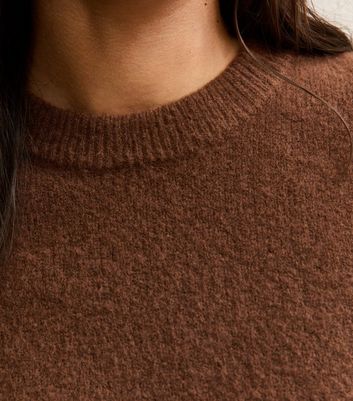 Brown Short Sleeve Midweight Knit Tee